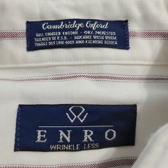 Enro Mens Button Up Shirt Multicolor Size 16 Cotton Blend Short Sleeve Collar - Picture 9 of 12